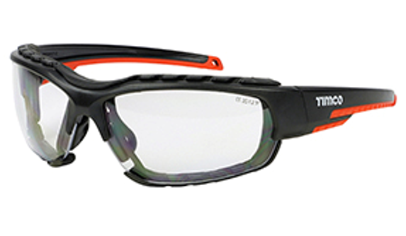Sports Style Safety Glasses - Full Frame with Foam Dust Guard